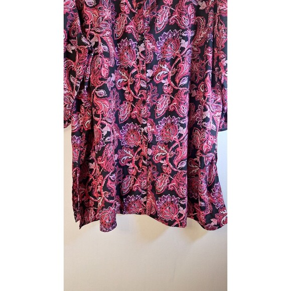 CATHERINE'S Button Up Tunic Shirt Women's Plus Sz 4x Floral Peasant Casual Boho - Picture 2 of 10